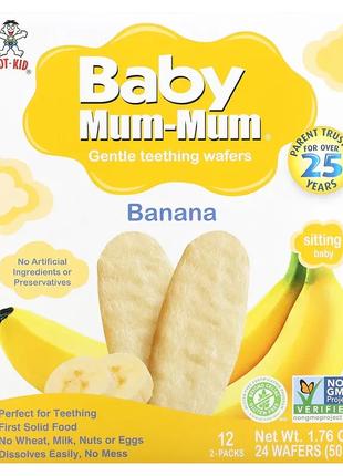 Печенье для прорезывания зубов, Baby Mum-Mum, Hot Kid, банановое