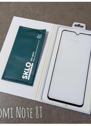 Защитное стекло SKLO (full glue) для Xiaomi Redmi Note 8T / re...
