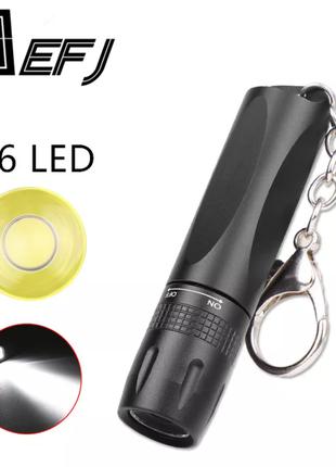Мини карманный брелок-фонарик для ключей + карабин Premium Alu...