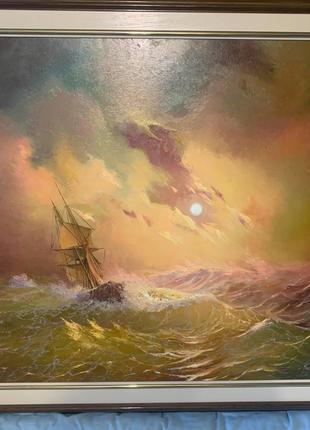 Картина маслом на полотні "Буря на морі" 2007 р.