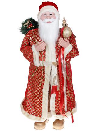 Новогодняя декоративная игрушка Санта 88см, цвет - красный с з...