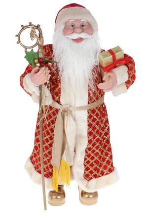 Новогодняя декоративная игрушка Санта 62см, цвет - красный с з...