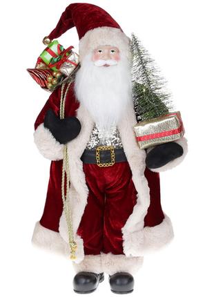 Новогодняя игрушка Санта с елкой 60см с LED подсветкой, цвет -...