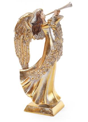 Декоративная фигура Ангел с трубой 31.5см, цвет - золото