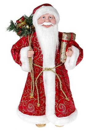 Новогодняя декоративная игрушка Санта 45см, цвет – красный.