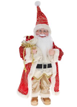 Новогодняя декоративная игрушка Санта 45см, цвет - красный с з...