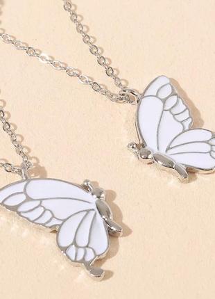 Парні підвіски дружби з метеликом, прикраса, срібло, подарунок...