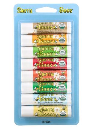 Sierra Bees, набор органических бальзамов для губ, 8 в упаковке