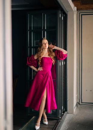 Шикарна сукня фуксія /рожева вечірня/випускна / на вечір