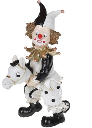 Декоративная статуэтка Клоун на коне ,16.5см, цвет - черный с ...