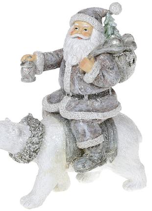 Декоративная статуэтка Санта верхом на медведе, 17.5см, цвет -...