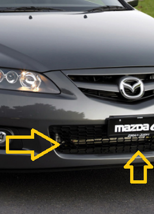 Решетка бампера переднего центральная Mazda 6 (GG) 2003-2007