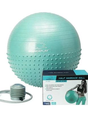 Мяч для фитнеса PowerPlay 4003 с насосом, 65 см, Green