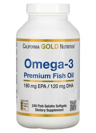 Рыбий жир премиум-класса с Омега-3, 180 EPA /120 DHA, Omega-3 ...