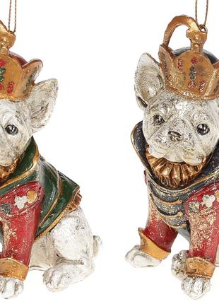 Декоративная подвесная фигурка Собака с короной, 12см, 2 дизай...