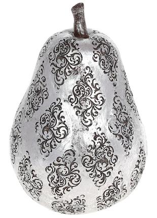 Декоративная фигурка Груша, 16.5см, цвет - серебро, 2шт