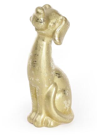 Декоративная статуэтка Собака 18см, цвет - золотой, 4шт