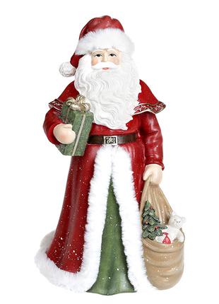 Декоративная статуэтка Санта, 31см, цвет - красный с зеленым
