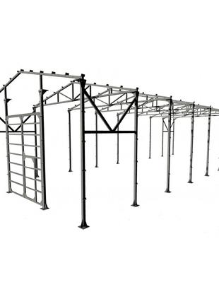 Металевий каркас прямостінного двоскатного ангару 9*24*5, з ворот