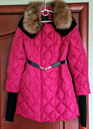 Стьобана куртка пуховик рожева