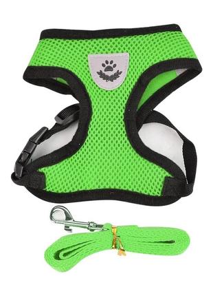 Шлейка-жилет для собак та котів, Розмір S, зелений