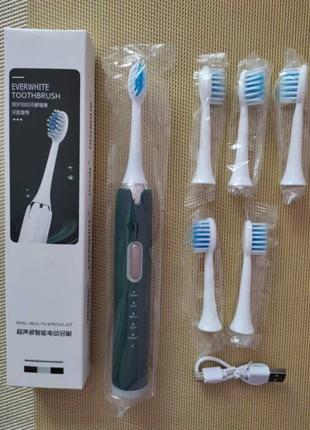 Електрична, зубна щітка Sonic Toothbrush, 3 насадки, 5 режимів чи