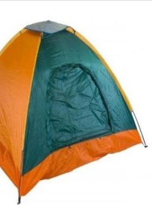 Палатка туристическая на 3 персоны размер 200х150см зеленая