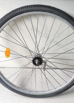 Заднє велосипедне колесо в зборі 28" посилені спиці 3 мм