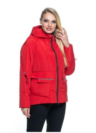 Модная красная куртка с капюшоном от производителя 44, 46, 48,...