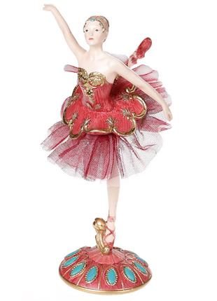 Декоративная статуэтка Балерина, 24см, цвет - бордо с розовым ...