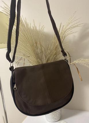 Женская сумка кросс-боди (натуральная кожа) темно-коричневый