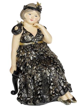 Декоративная статуэтка Дама в мечтах, 17.5см, цвет - черный с ...