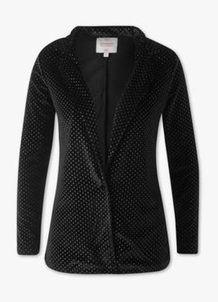 Новый мягкий пиджак с блеском черный нарядный 44 46 м s