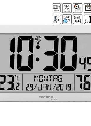 Часы настенные электронные, цифровые Technoline WS8016 Silver ...