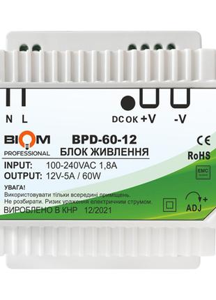 Блок питания Biom Professional DC12 60W BPD-60-12 5A под DIN-р...