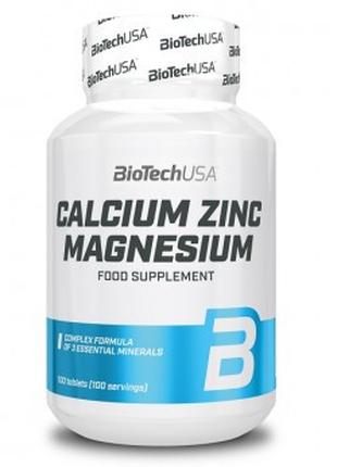 Витамины BioTech USA Calcium Zinc Magnesium 100 таблеток