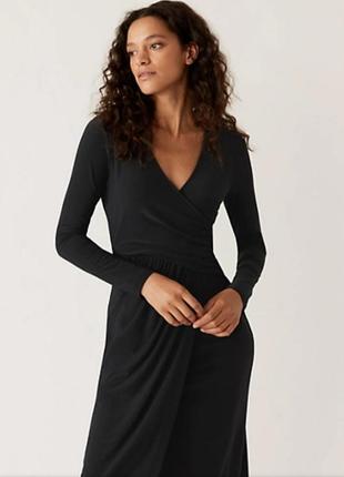 черное платье с запахом длинное
