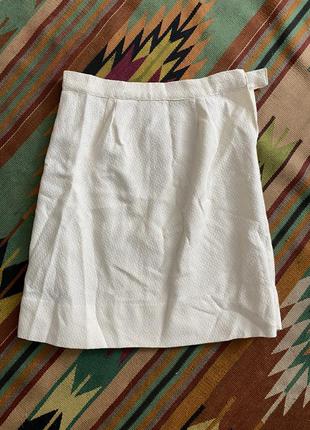 Белая натуральная классическая тёплая  юбка шерсть
