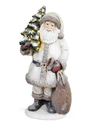 Новогодняя фигура Санта с елкой с подсветкой LED 80см, цвет - ...