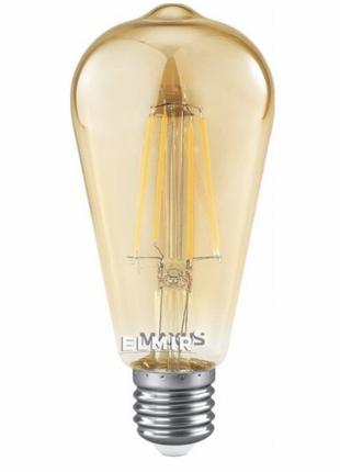 Лампа Maxus LED ST64 FM 7W 2700K 220V E27 Golden (1-MFM-7064) ...