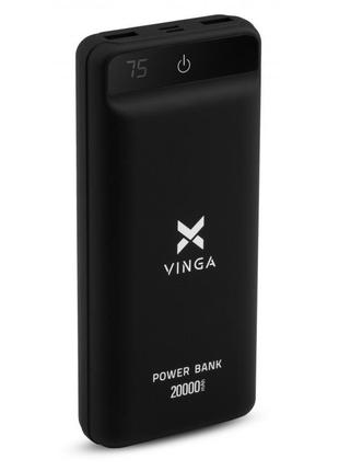 Батарея универсальная Vinga 20000 mAh QC3.0 Display soft touch...