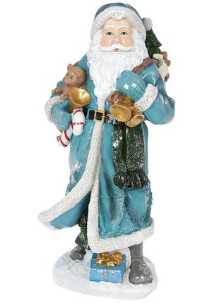 Декоративная фигура Санта, 45см, цвет - бирюза с серебром