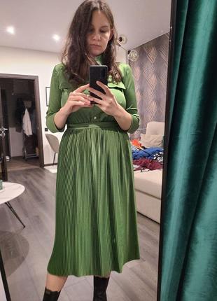 Зелене сукня пліссе