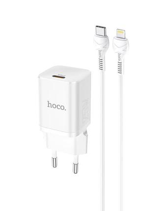 Адаптер мережевий Hoco Type-C to Lightning cable Rigorous char...