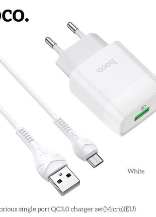 Адаптер мережевий Hoco Micro USB cable Glorious charger set C7...