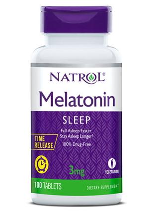 Натуральная добавка Natrol Melatonin 3 mg Time Release, 100 та...