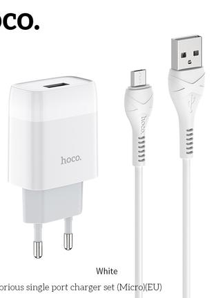 Адаптер мережевий Hoco Micro USB Cable Glorious C72A |1USB, 2.1A|