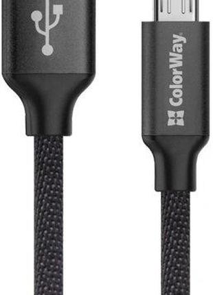 Кабель USB-microUSB 1м ColorWay (CW-CBUM002-BK) (код 104670)