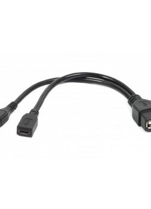 Кабель microUSB-OTG 0.15м Cablexpert (USB OTG AF + Micro BF to...