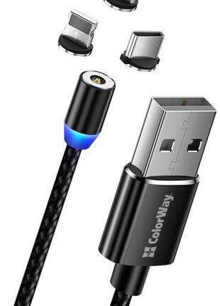 Кабель USB-MultiType 1м ColorWay Type-C/Lighting/MicroUSB, 2.4...